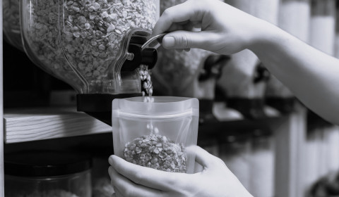 Image of a cereal refill station