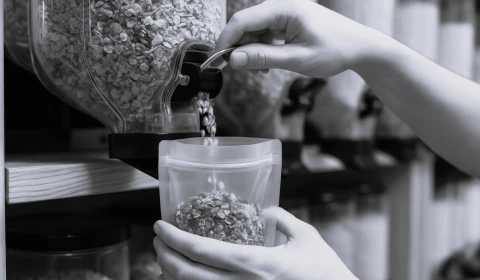 Image of a cereal refill station
