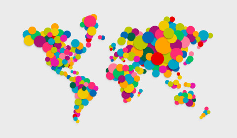 Colourful world map