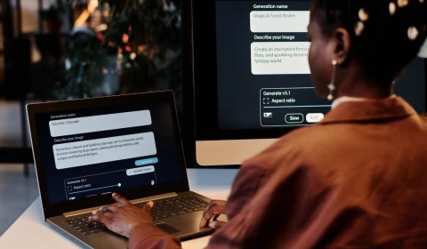 Woman using gen ai