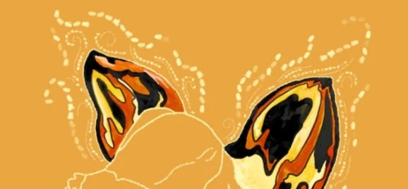 'it feels like this' poster, with two people hugging on yellow background, with butterfly in the background