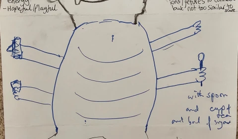 drawing of a monster